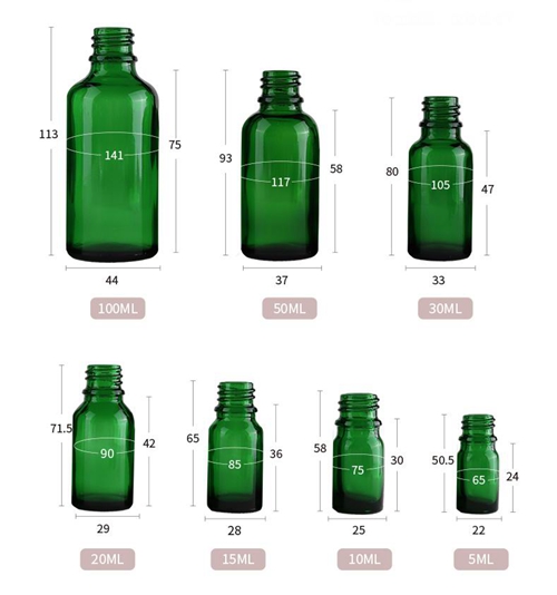 green essential oil vials green essence oil bottles vials 05